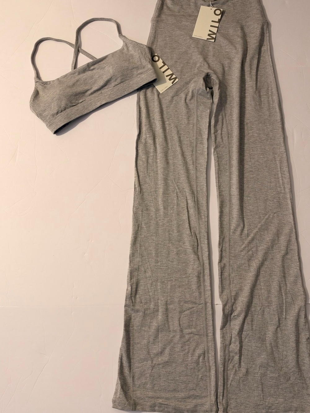 Women's Gray Wide-Leg Lounge Leggings with Matching Bralette size S